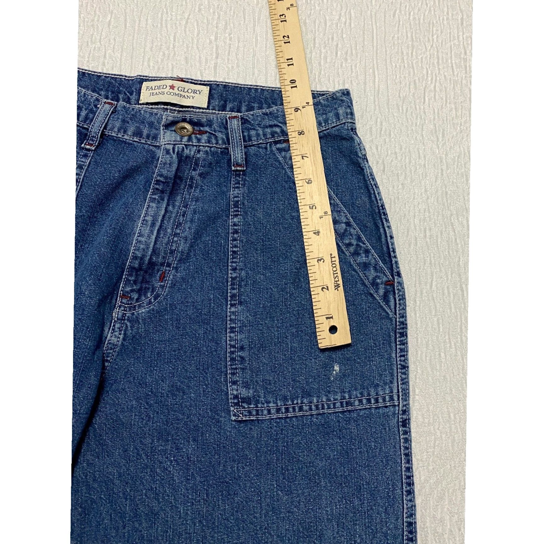 Faded Glory VINTAGE Faded Glory Jeans Women’s 28 Blue High Rise Wide Leg Denim 5-Pocket Button Closure Spring Summer Fall 90s Grunge Hipster Mens? Girls? Size 28" / US 6 / IT 42 - 2 Thumbnail