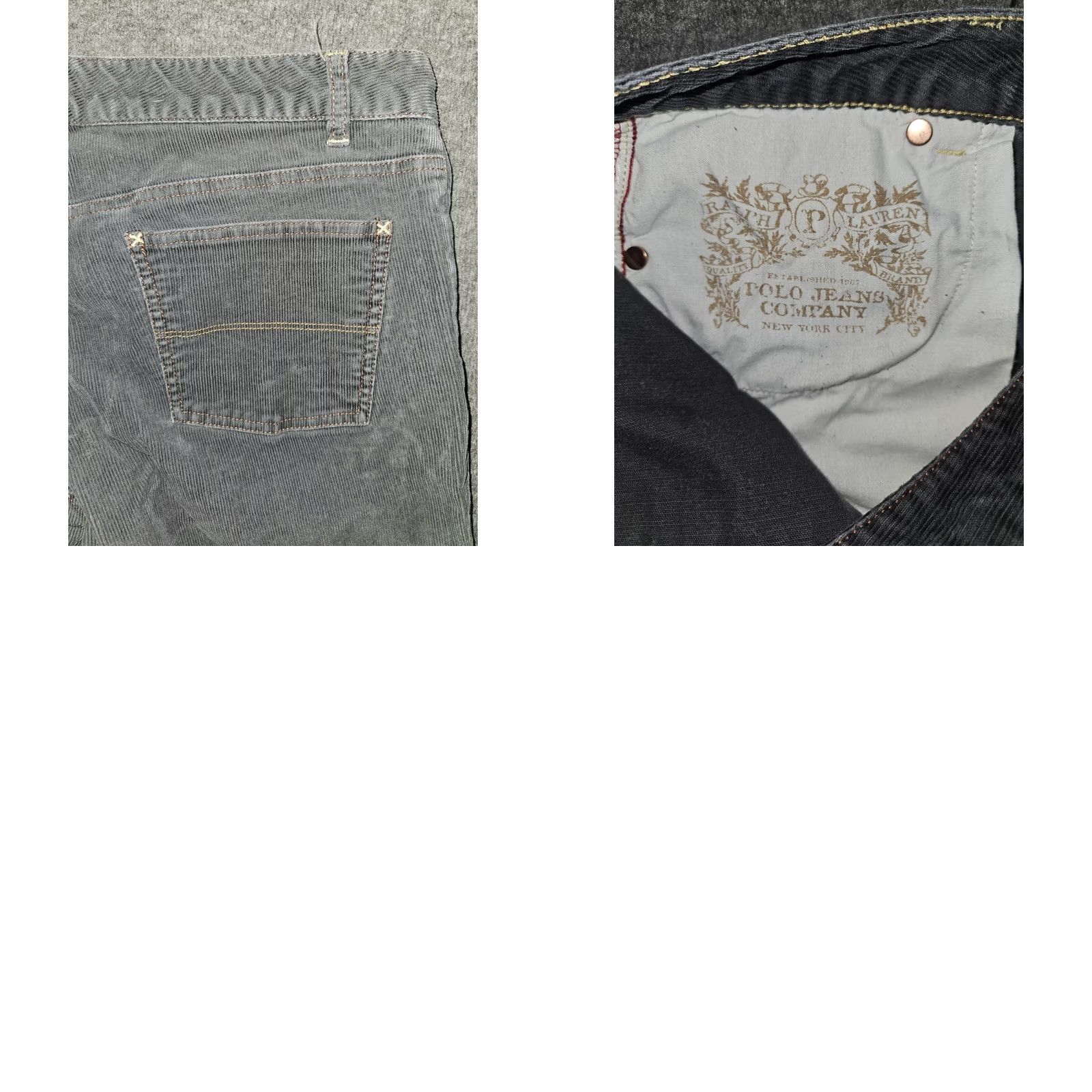 Polo Ralph Lauren Polo Jeans Co Ralph Lauren Pants Women's 10 Gray Corduroy Straight Leg Casual 90s Y2K Womens Size 32" / US 10 / IT 46 - 8 Thumbnail