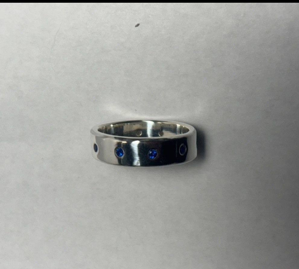 Handmade Size 10 Blue spinels flush set 925 ring Size ONE SIZE - 1 Thumbnail