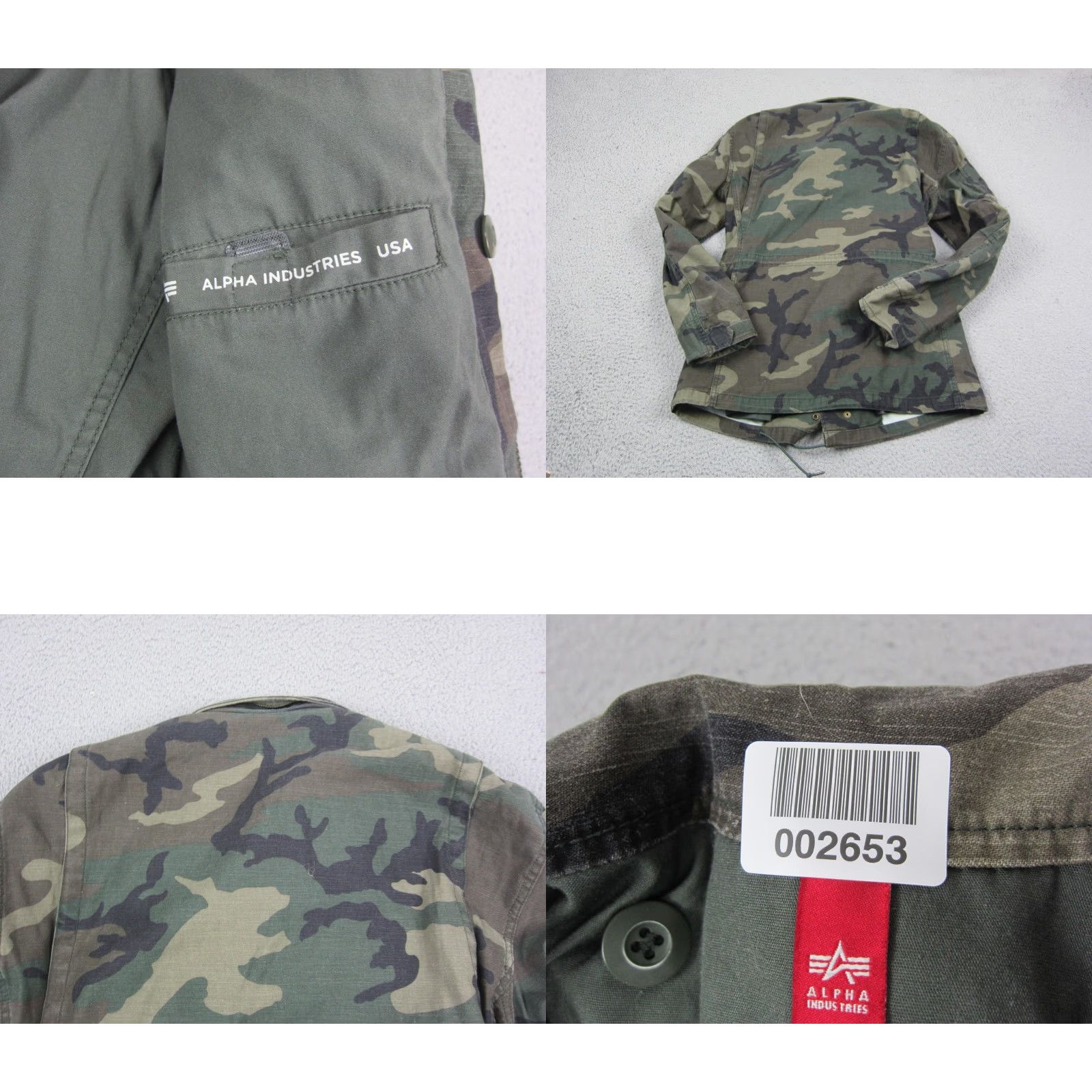 Alpha Industries Alpha Industries Jacket Mens M-65 Green Camouflage Military Field Utility Cotton Canvas Zip Mid-Length Size US M / EU 48-50 / 2 - 9 Thumbnail