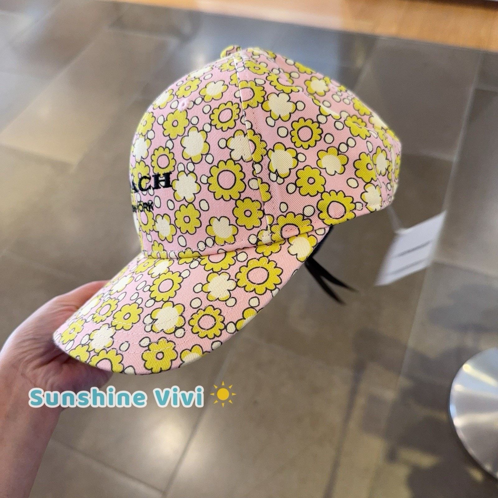 Coach NWT COACH Floral Print Baseball Hat CBO67 Lime M/L Size ONE SIZE - 5 Thumbnail