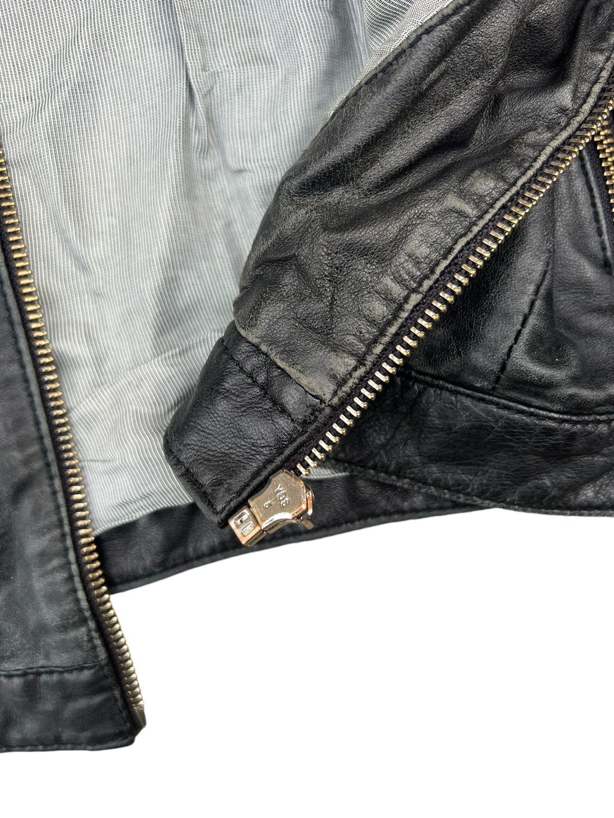 Massimo Dutti Vintage Massimo Dutti Distress Fade Leather Biker Jacket Size XL / US 12-14 / IT 48-50 - 11 Thumbnail