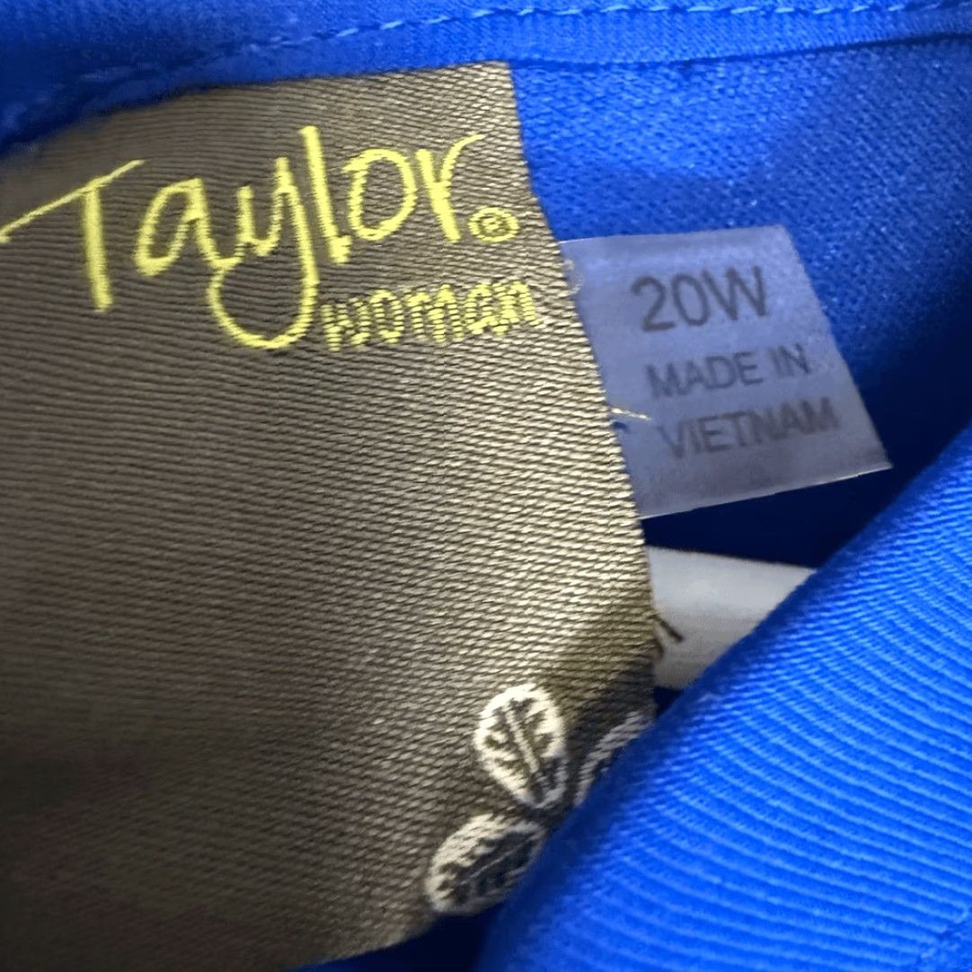 Vintage VINTAGE? Brand New Taylor Women's 3X A-Line Knee Length Dress Blue Cobalt Lined Knee Length Womens 3X Plus Size XXL / US 16-18 / IT 52-54 - 7 Thumbnail