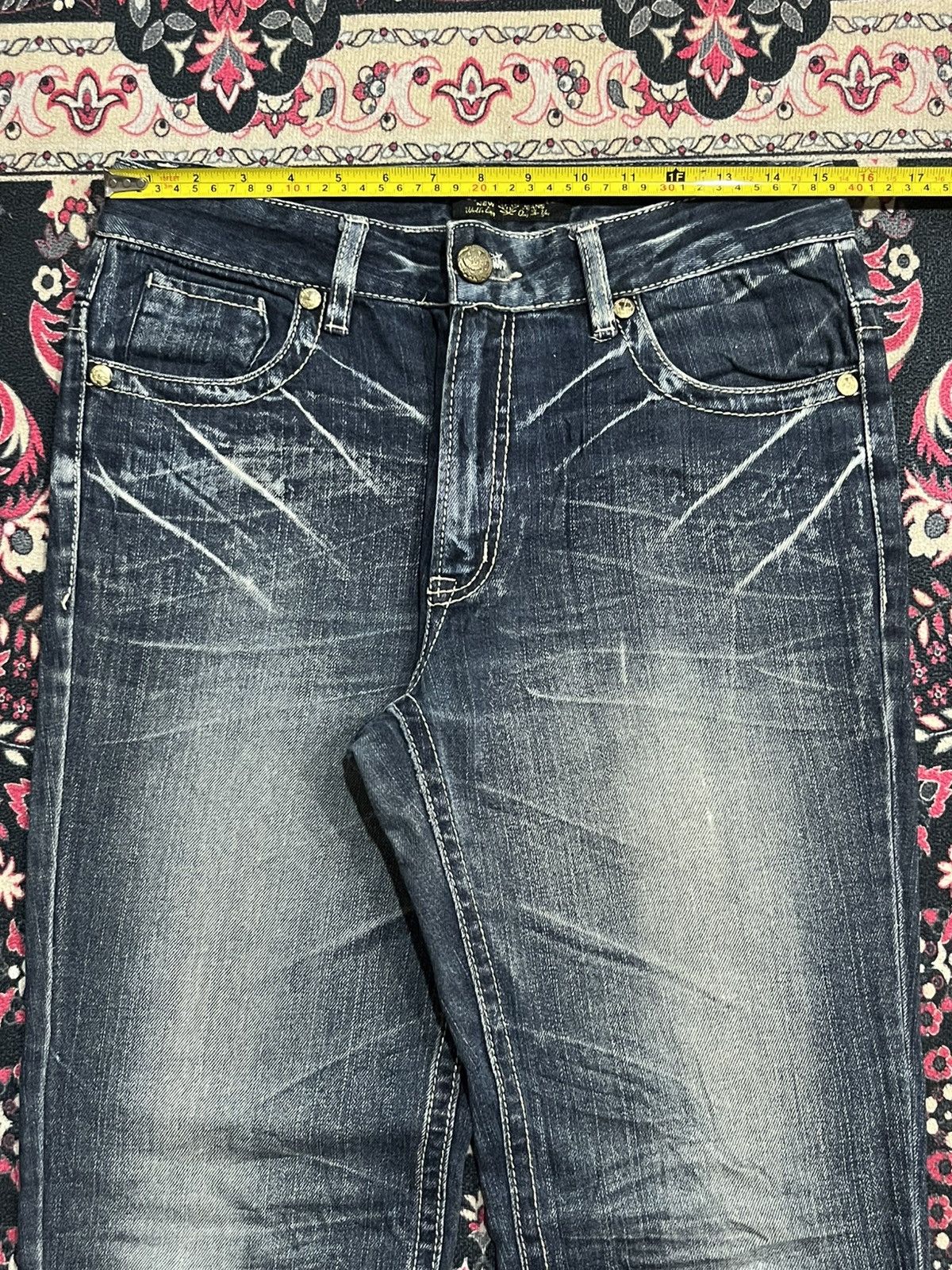 Japanese Brand Vintage J.Daniel Blue Faded Washed Distressed Straight Jeans Size US 31 - 13 Thumbnail