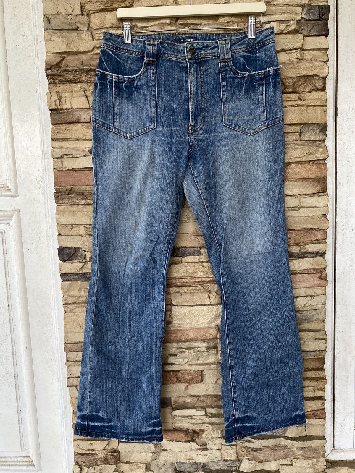 Japanese Brand 💥 Rare Flare Activewear Bootcut Jeans Size US 33 - 2 Thumbnail