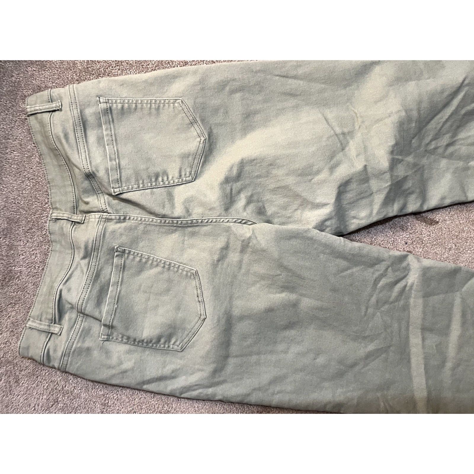 Vintage Womens D Jeans Skinny Mid Rise Stretch Green Cotton Blend Solid Jeans 16 Size 38" / US 16 / IT 52 - 4 Thumbnail