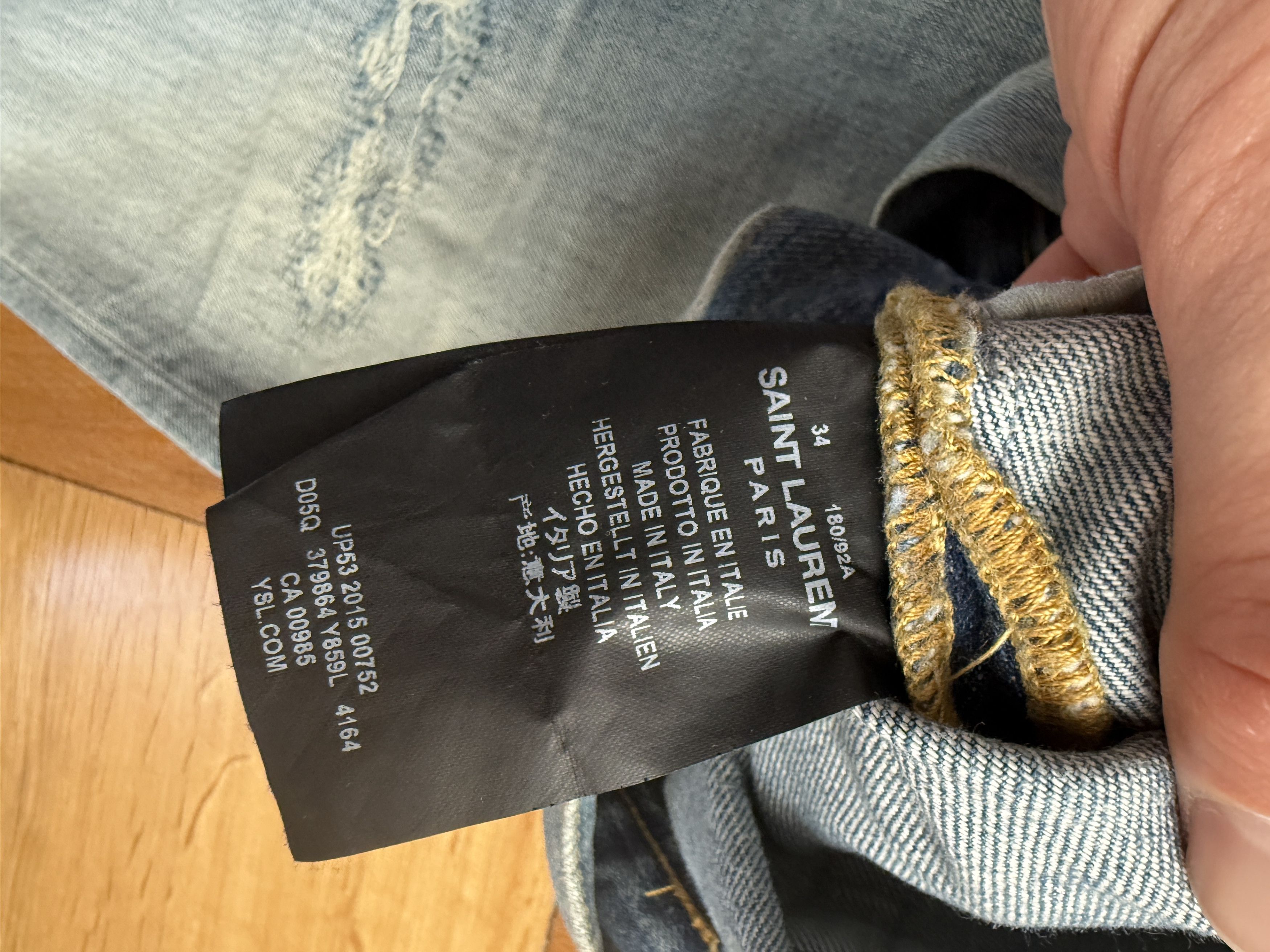 Yves Saint Laurent YSL Distressed Denim Size US 34 / EU 50 - 6 Thumbnail