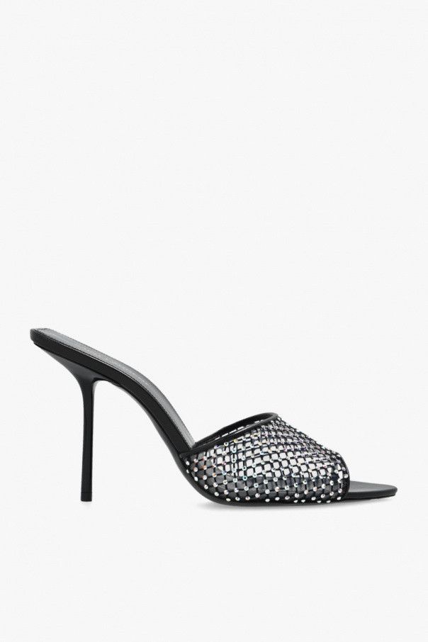 o1b1hav110824 Luz Mesh Heeled Mules in Black