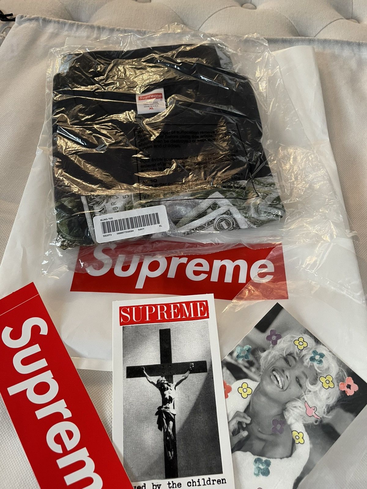 Supreme SUPREME BLING TEE XL-NAVY Size US XL / EU 56 / 4 - 1 Thumbnail