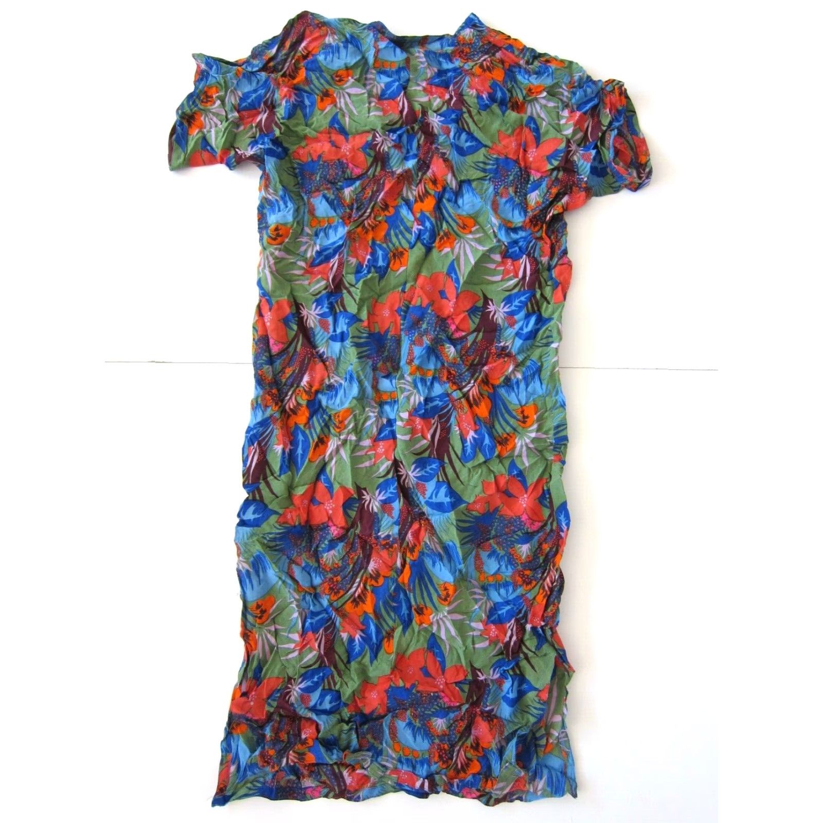 Vintage Vintage Back Street Silk Floral Short Sleeve Tunic Dress S-M Size 32" / US 10 / IT 46 - 2 Thumbnail