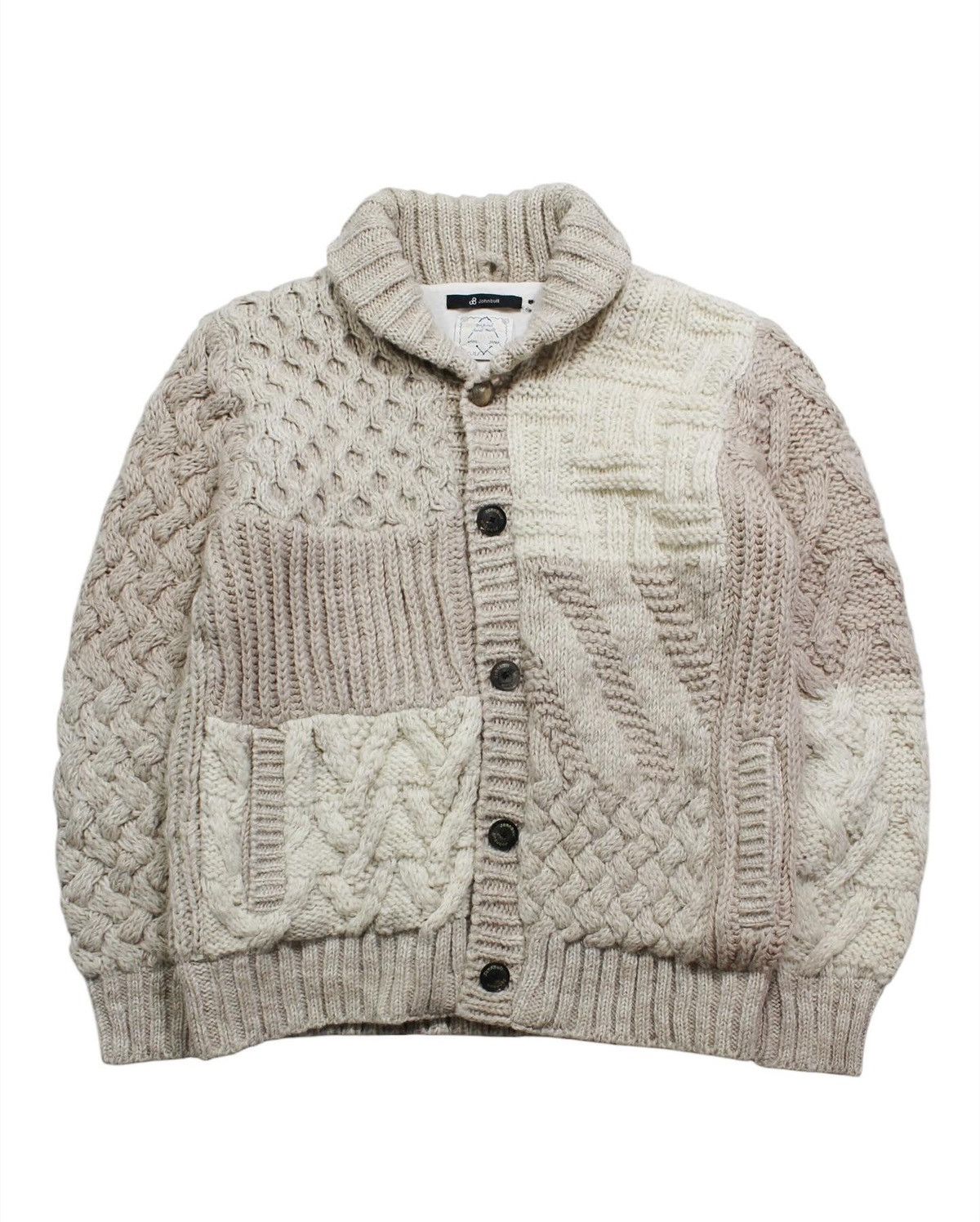 Japanese Brand AW2016 JOHN BULL HAND MADE KNIT SHAWL COLLAR CARDIGAN Size US M / EU 48-50 / 2 - 1 Thumbnail