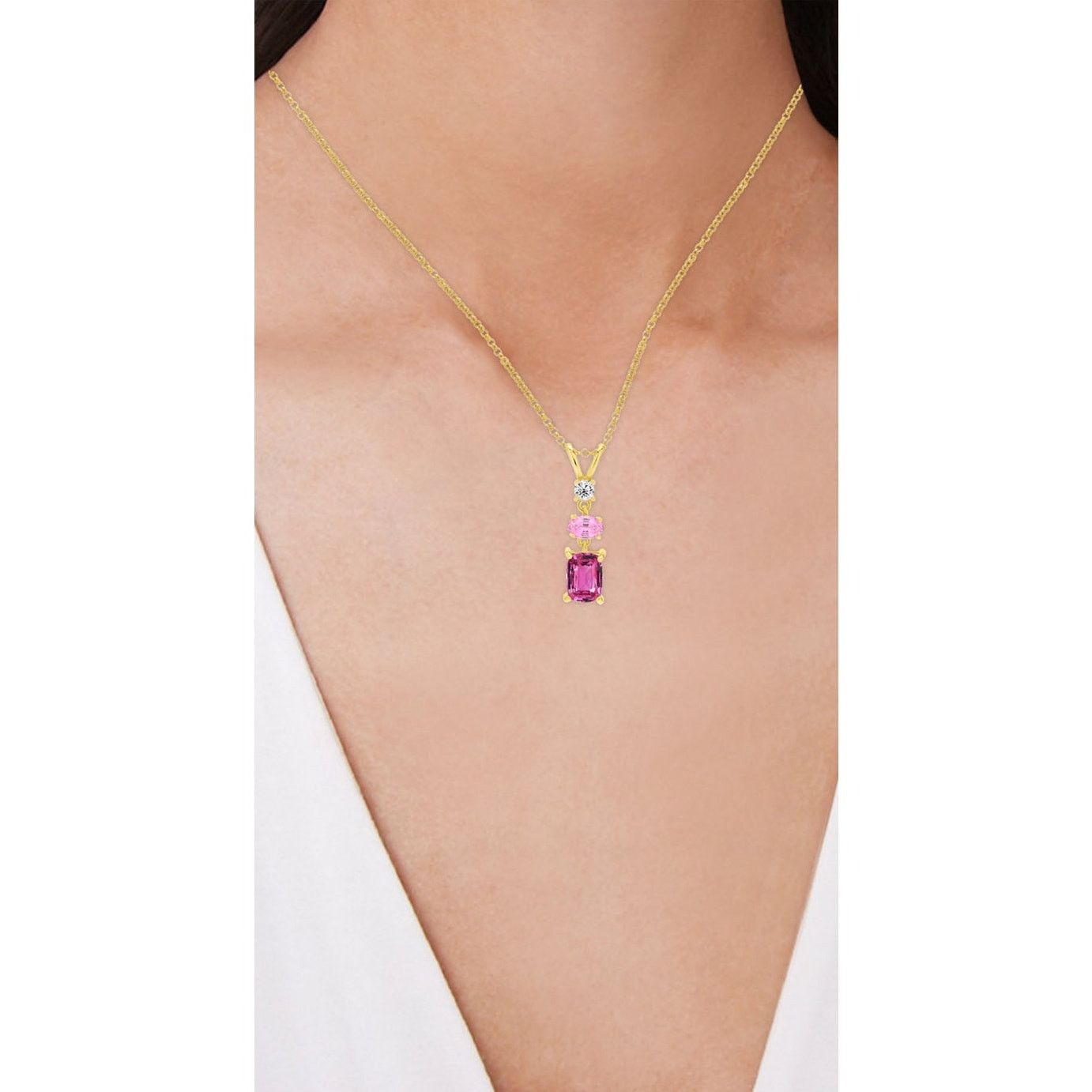& Other Stories Julia Capri Lab Grown Pink Sapphire necklace Size ONE SIZE - 2 Thumbnail