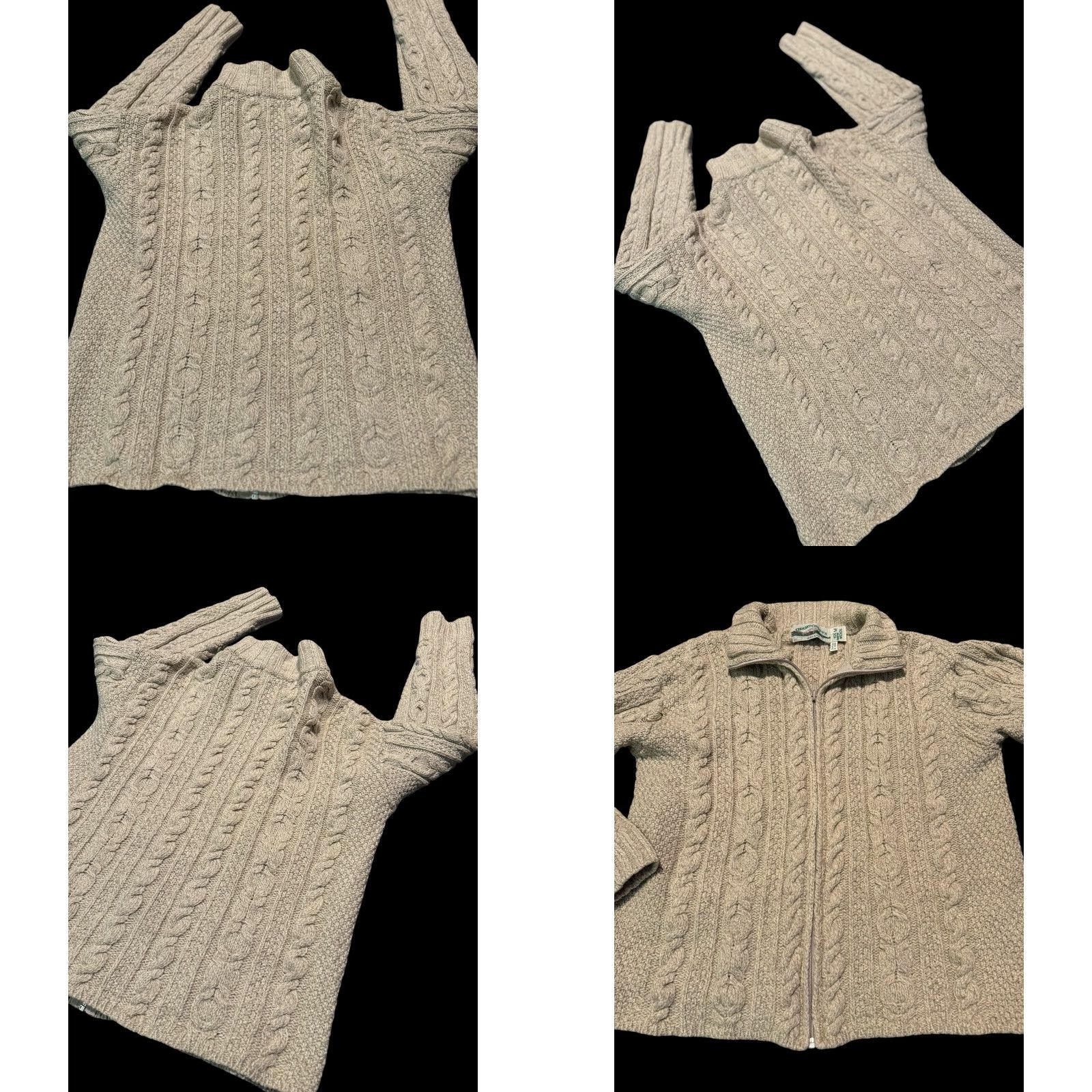 Vintage VINTAGE Aran Crafts Ireland Cardigan Sweater Full Zip Merino Wool Size Medium Women Beige Dolman Sleeve 100% Merino Wool Knit Modern Classic Size M / US 6-8 / IT 42-44 - 8 Thumbnail
