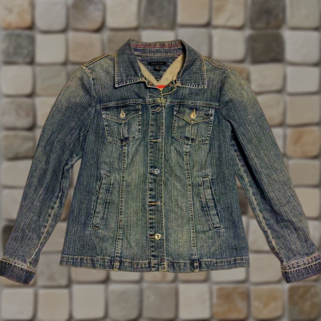 Tommy Hilfiger Tommy Hilfiger Womens Jacket Denim Blue Tag L Button Stretch Casual, Travel, Party/Cocktail 90s Theme Womens Jacket Size L / US 10 / IT 46 - 1 Thumbnail