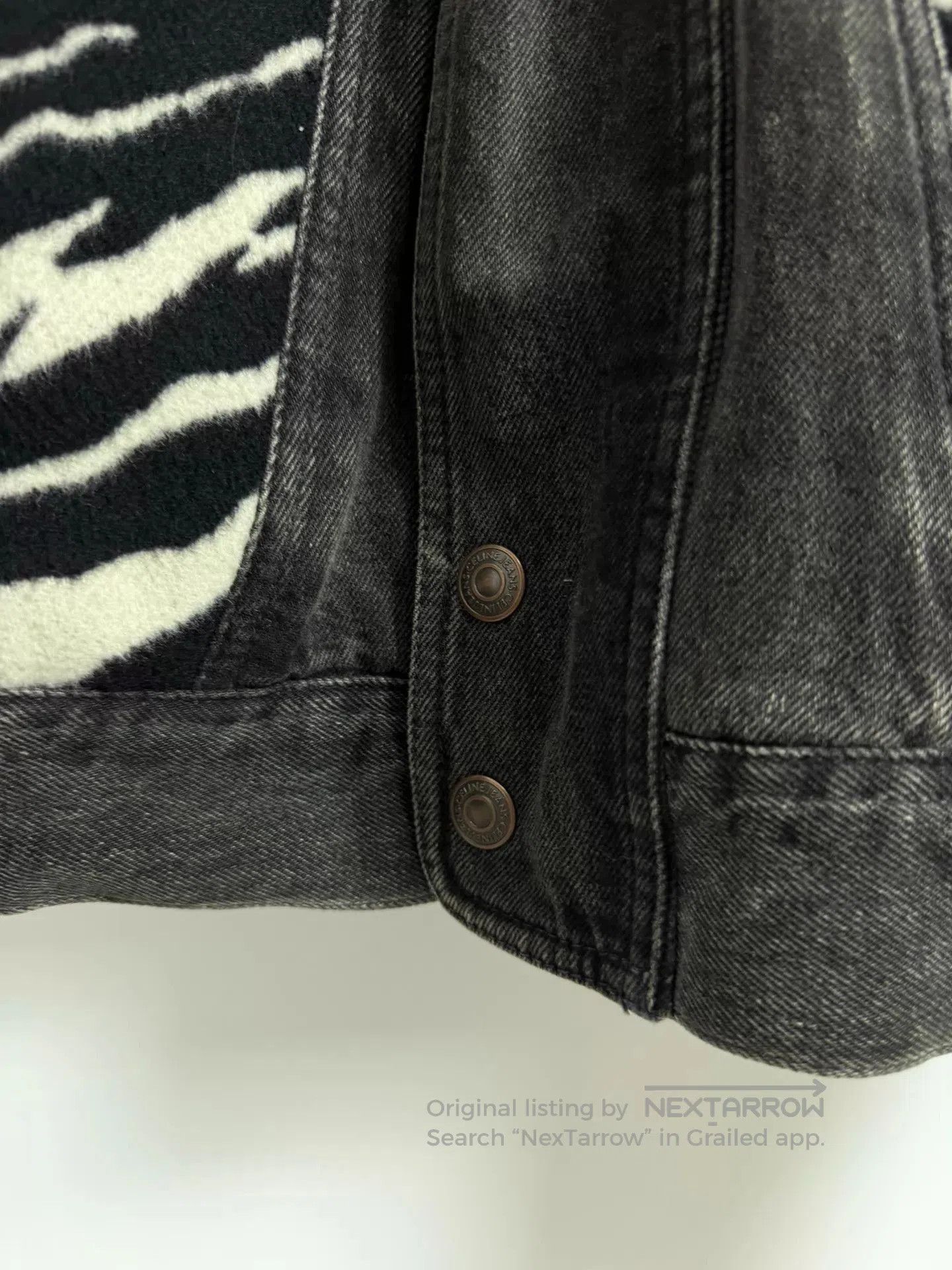 Celine Gray Denim Jacket with Zebra Print Accents. Size US M / EU 48-50 / 2 - 3 Thumbnail