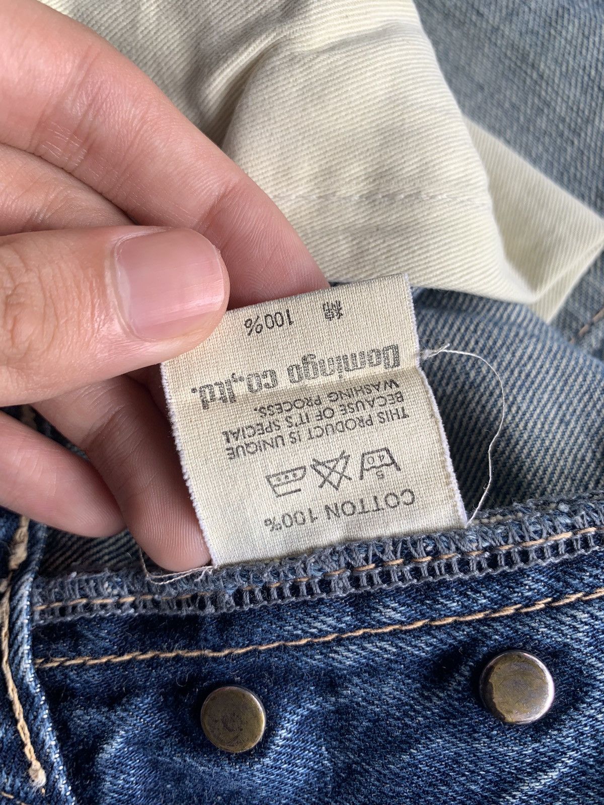 Japanese Brand × Kapital × Vintage SPELLBOUND DOMINGO SELVEDGE BUTTON FLY DISTRESSED DENIM Size US 32 / EU 48 - 18 Thumbnail
