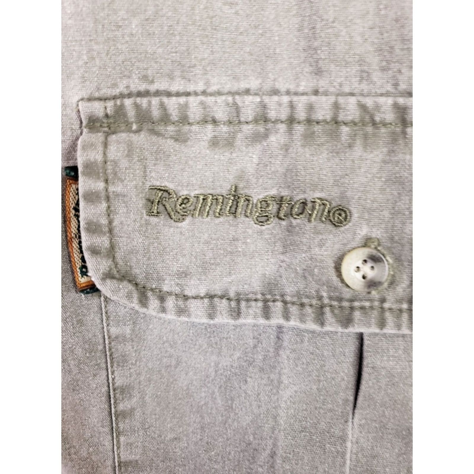 Vintage Remington Shirt Men XL Green Button-Down Canvas Cotton Outdoor Pocketed Long Sleeve Size US XL / EU 56 / 4 - 6 Thumbnail