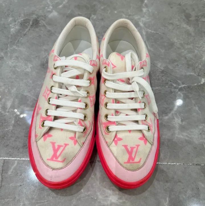 Louis Vuitton Louis Vuitton Pink White Stellar Sneakers for Women -2508 Size US 5 / IT 35 - 2 Thumbnail