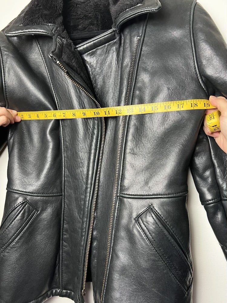 Vintage Vintage Blk Leather Jacket w Blk Shearling Lining - Coat Size US S / EU 44-46 / 1 - 8 Thumbnail