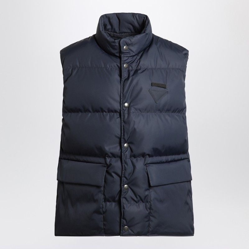 Womens Vest Down Vest Prada Padded Nylon Vest Prada Blue Padded