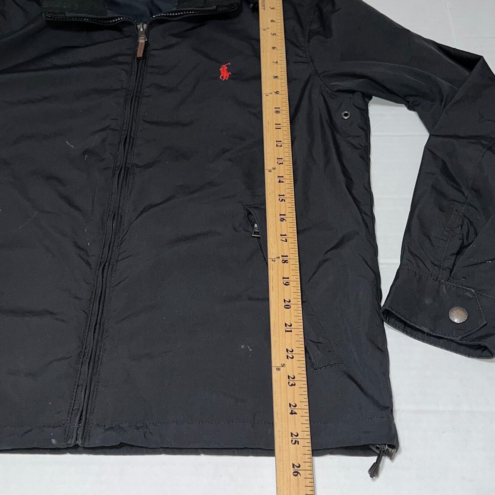 Polo Ralph Lauren Polo Ralph Lauren Full Zip Rain Jacket Mens Small Black Hood Size US S / EU 44-46 / 1 - 11 Thumbnail