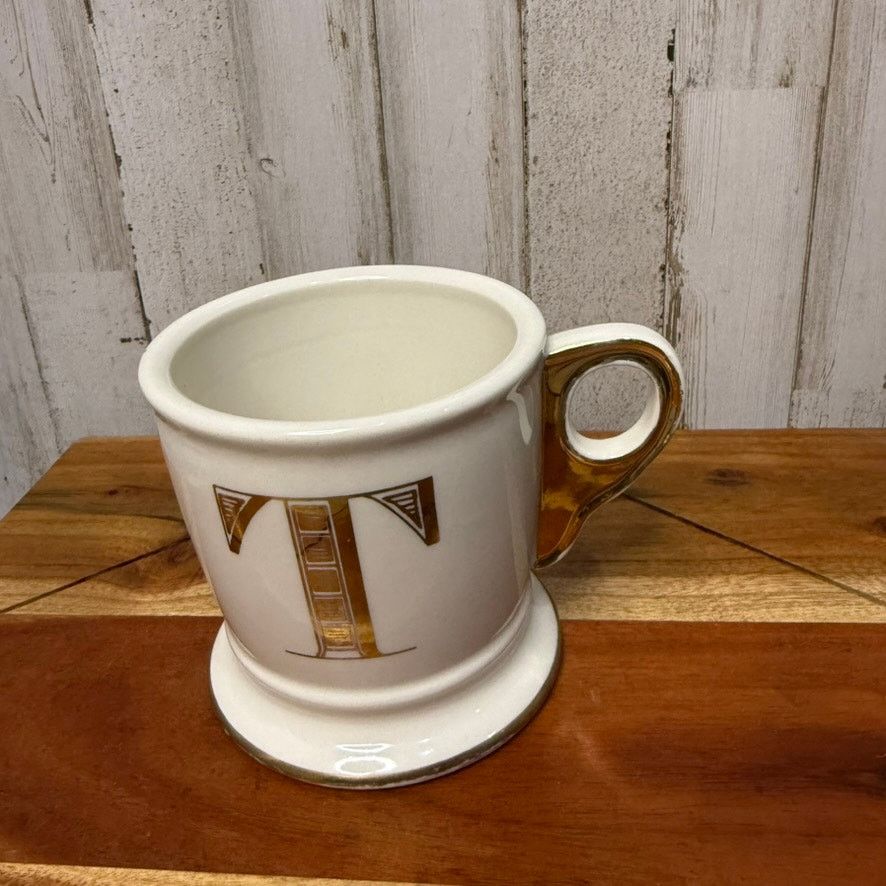Anthropologie Anthropologie Gold Monogram Mug Letter T Antique-Inspired Size ONE SIZE - 2 Thumbnail