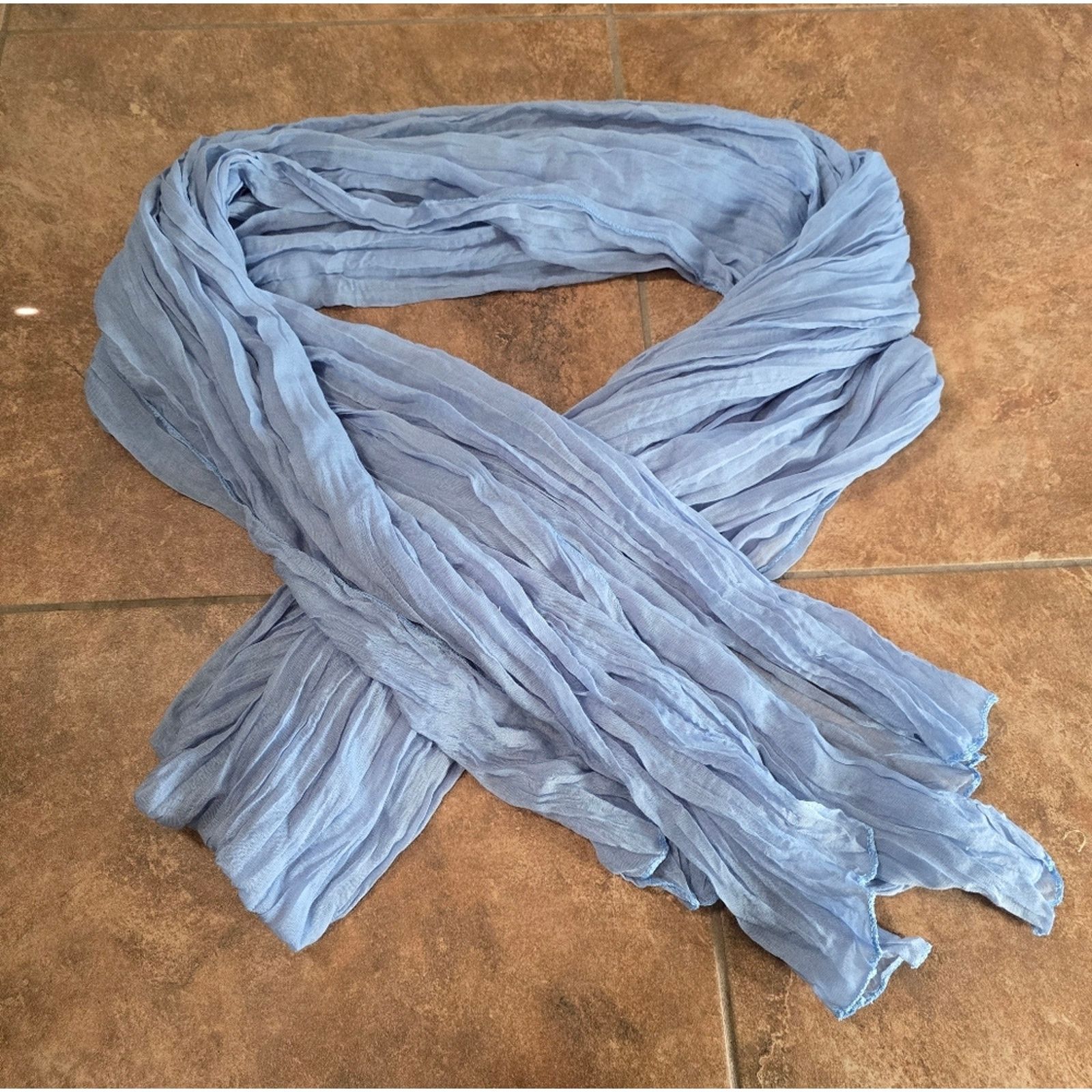 Other Dust Blue Crinkle Detailed Scarf Size ONE SIZE - 1 Thumbnail