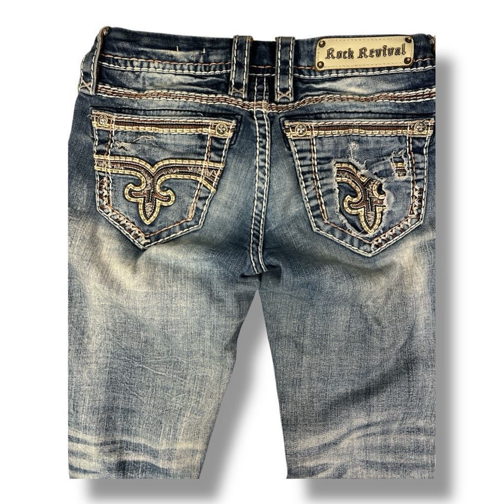 Rock Revival Rock Revival Y2K Sun Cropped Distressed Skinny Low Rise Jean Size 26" / US 2 / IT 38 - 6 Thumbnail