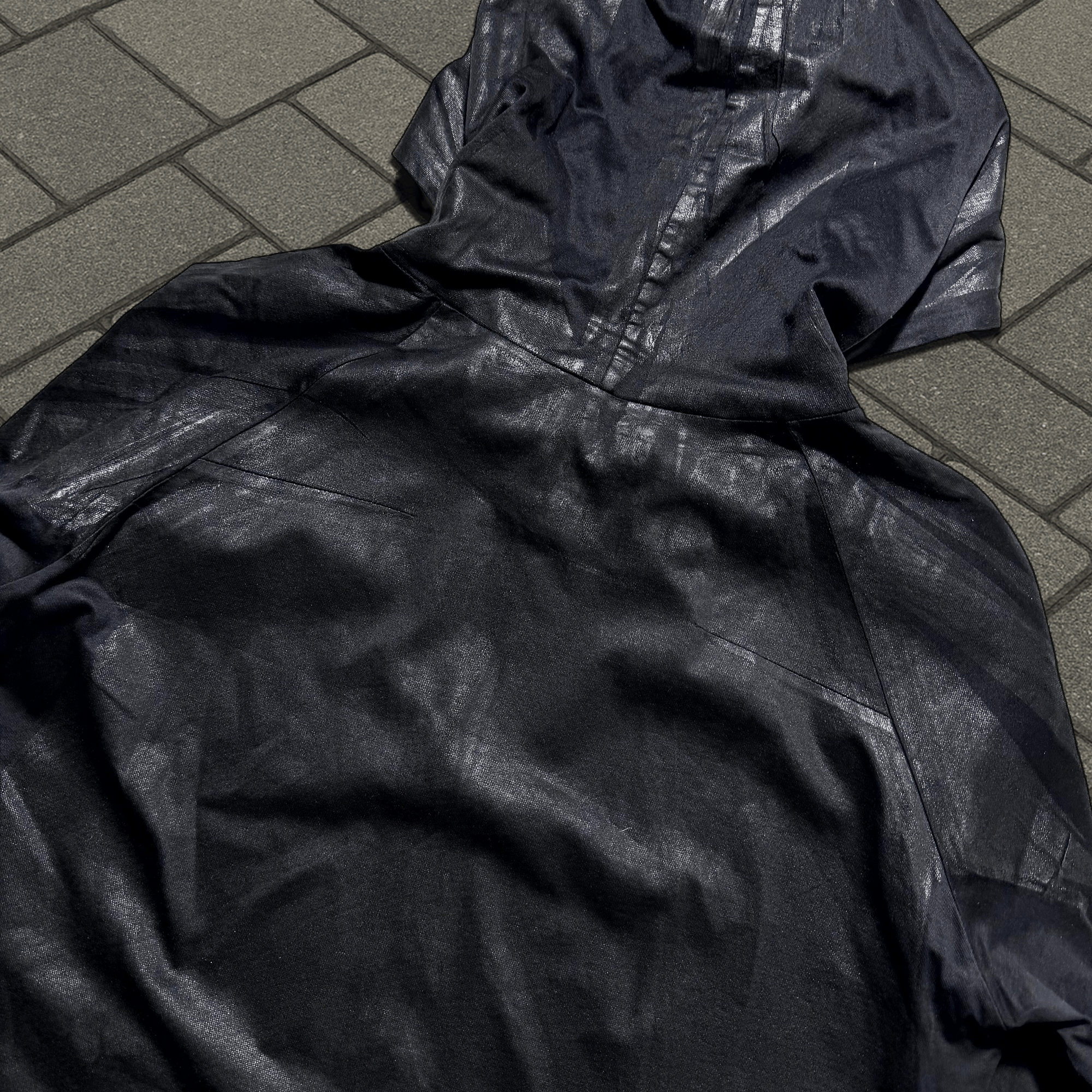 Dior AW03 Dior Homme Black Waxed Luster Hoodie Size US S / EU 44-46 / 1 - 4 Thumbnail