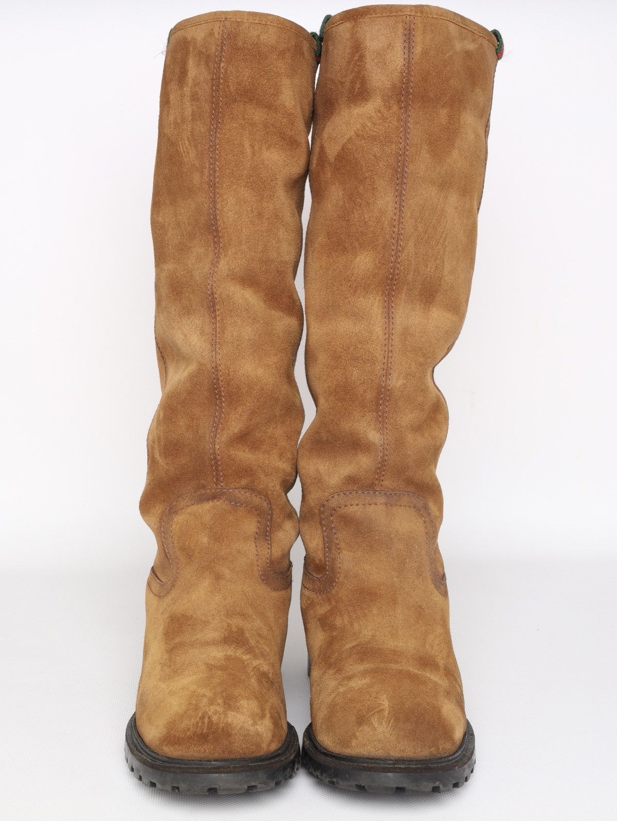 Gucci Gucci Suede Shearling Web Boots Brown Saint Moritz High Shoe Size US 8.5 / IT 38.5 - 23 Thumbnail