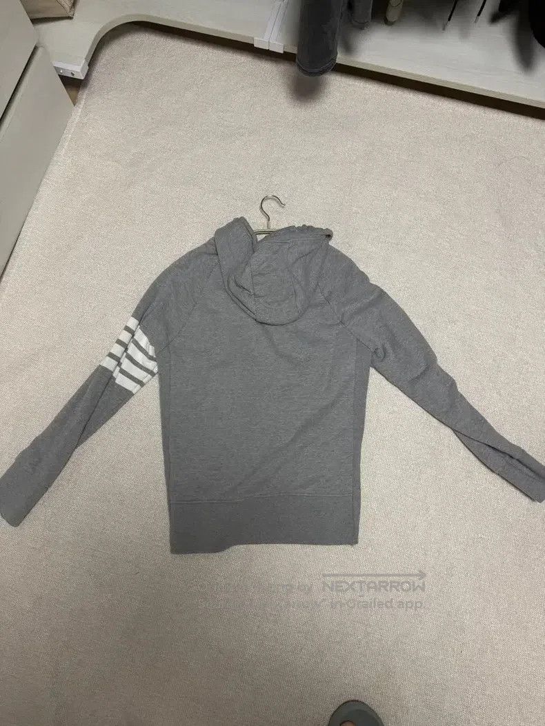 Thom Browne Thom Browne Twill sleeve patch hooded zip-up sweatshirt Size US XL / EU 56 / 4 - 6 Thumbnail