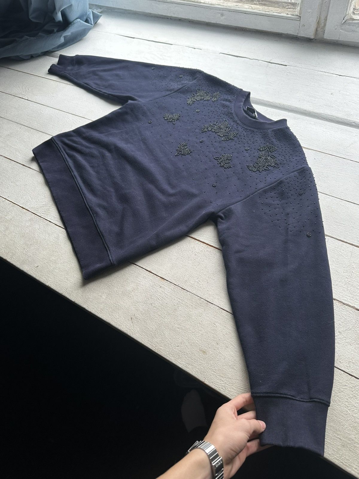 Sandro 🚨Sandro Luxury BIG LOGO VINTAGE BLUE SWEATSHIRT Size XS / US 0-2 / IT 36-38 - 2 Thumbnail