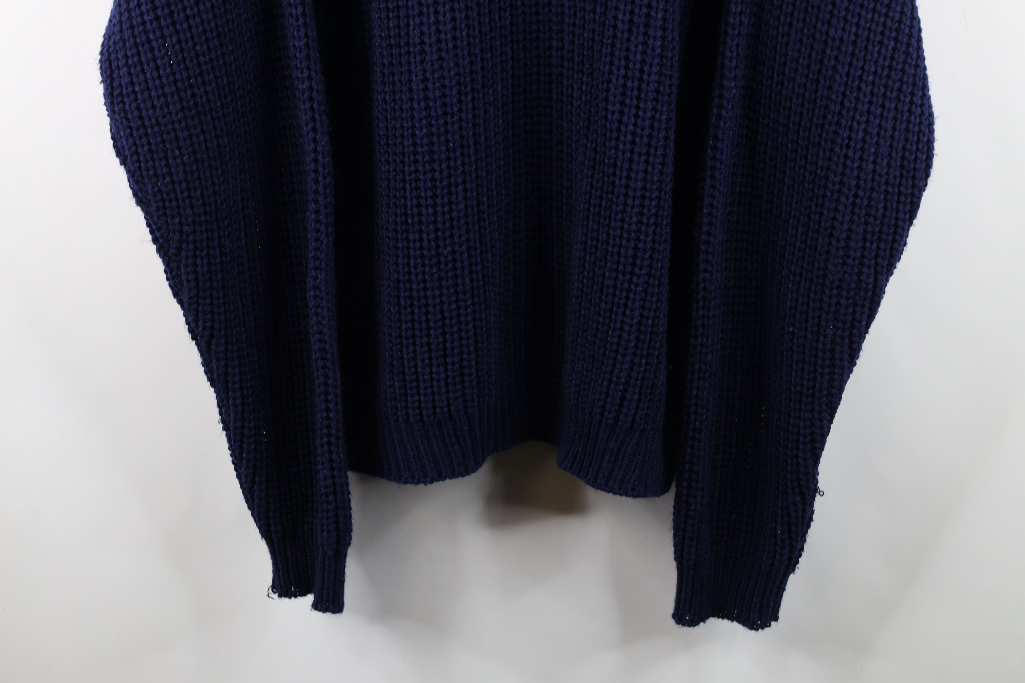 Vintage Vintage 90s Streetwear Ribbed Knit Crewneck Sweater Blue Size US L / EU 52-54 / 3 - 3 Thumbnail