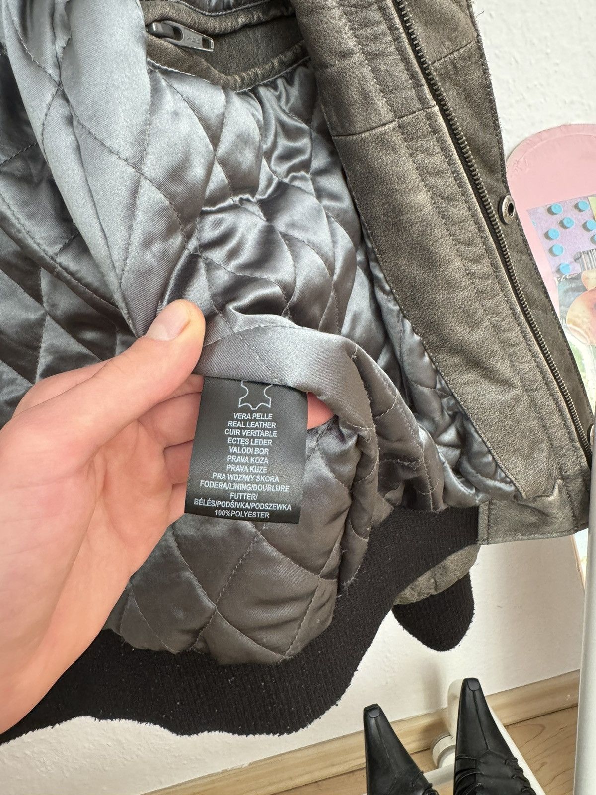 Genuine Leather × Vintage Leather Flight Jacket in Grey Size US M / EU 48-50 / 2 - 12 Thumbnail