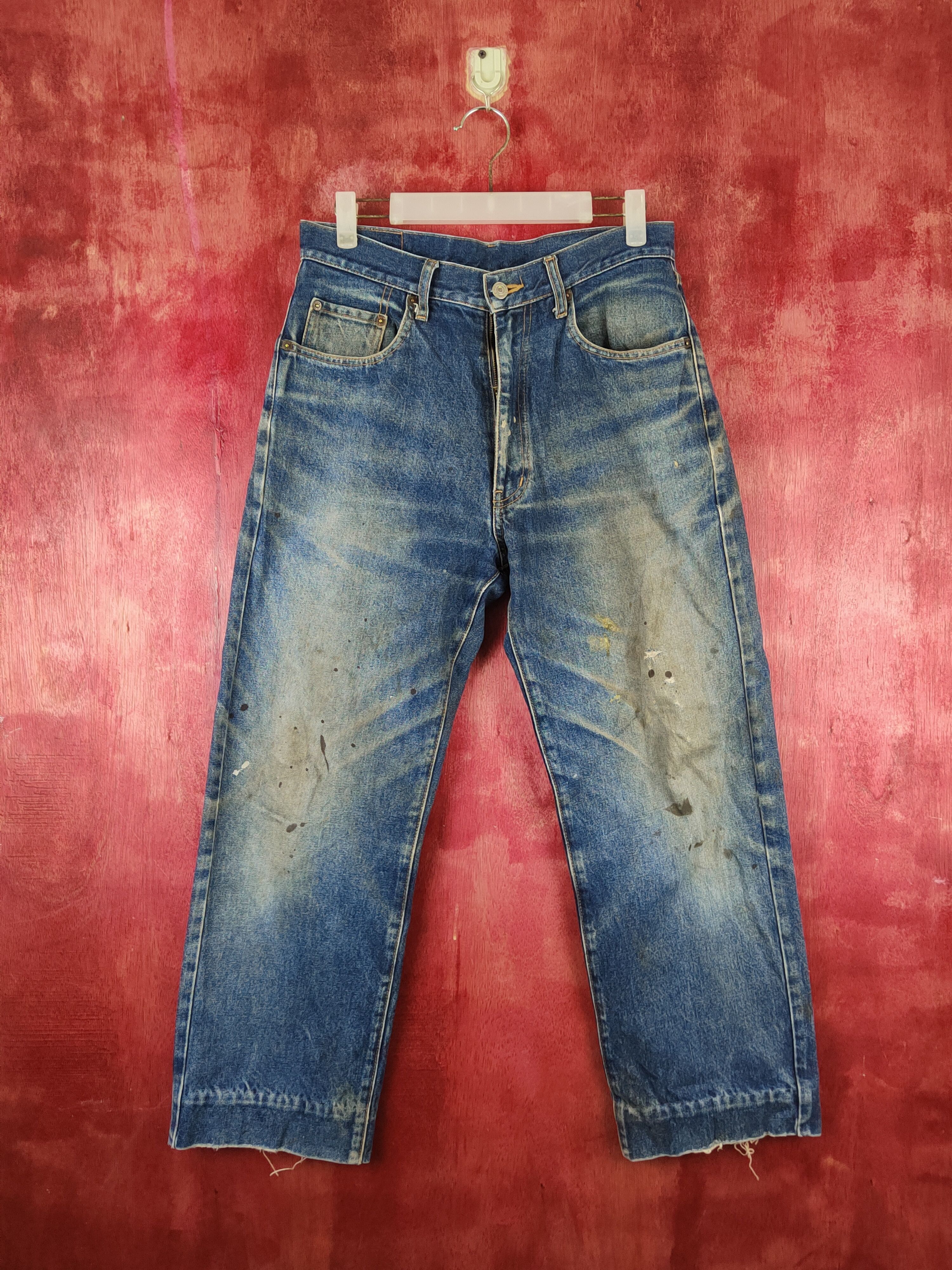 Japanese Brand UCW Dark Blue Faded Distressed Ripped Jeans #S1775 Size US 30 / EU 46 - 1 Thumbnail