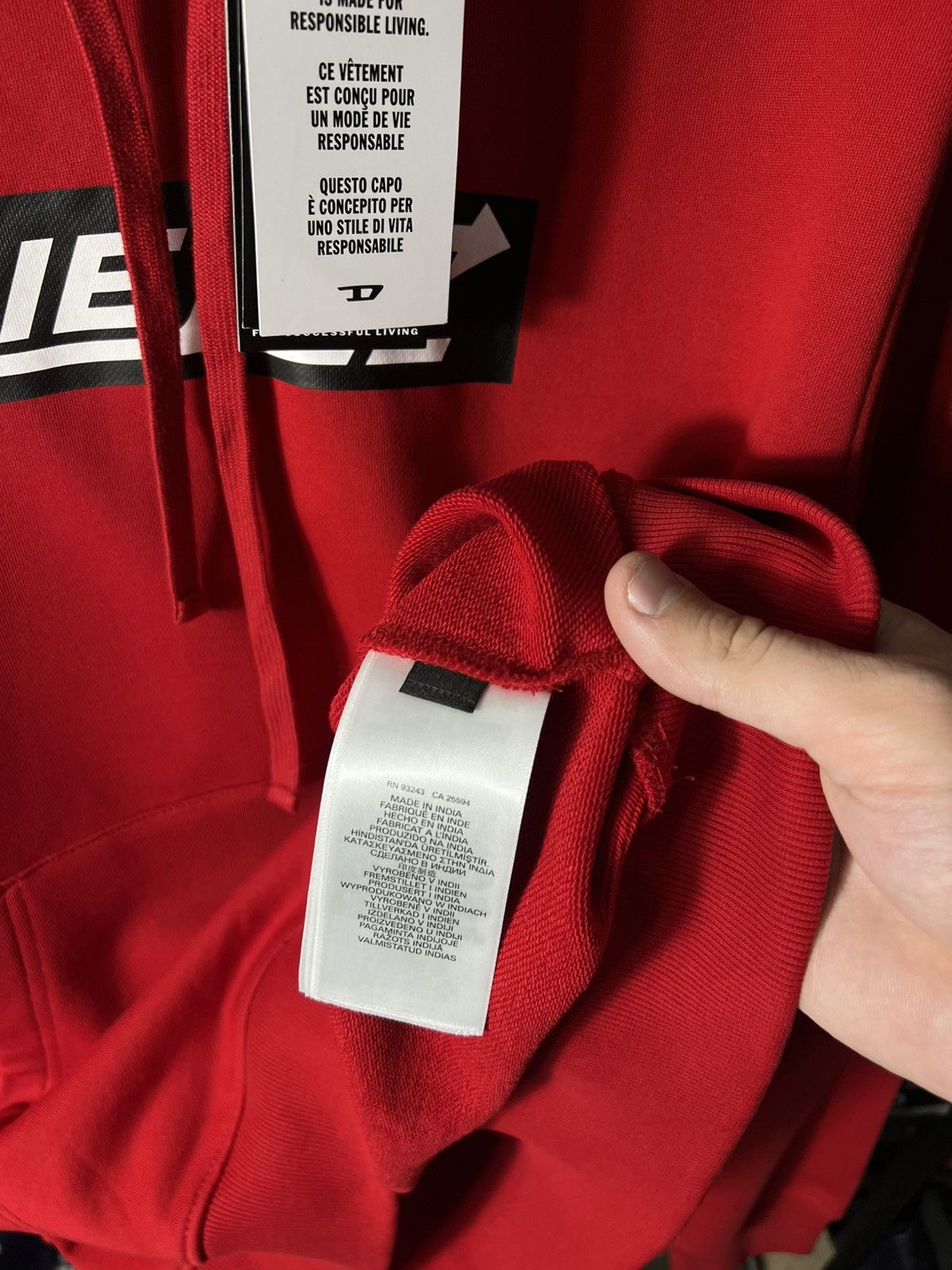 Diesel 🔥 NWT Diesel “For Successful Living” Red Logo Hoodie XXL Size US XXL / EU 58 / 5 - 10 Thumbnail