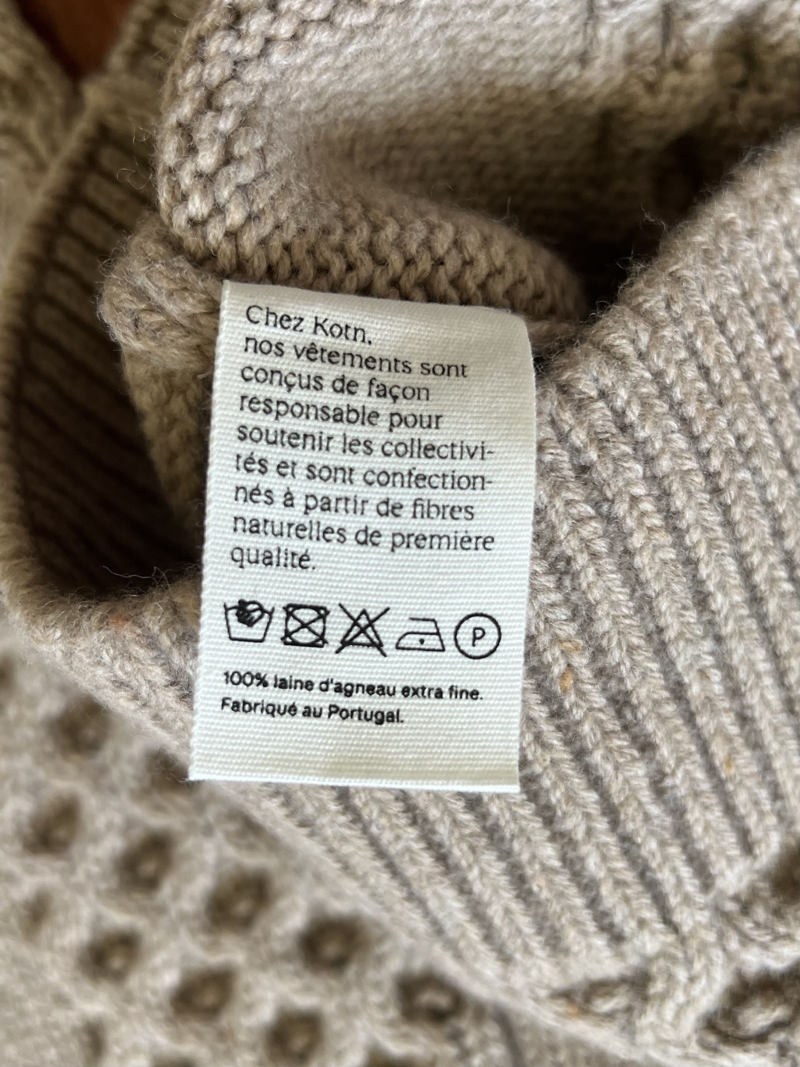 Kotn 💚 Kotn Lambswool Kilimanjaro Cable Sweater Dune Medium NEW Size US M / EU 48-50 / 2 - 13 Thumbnail
