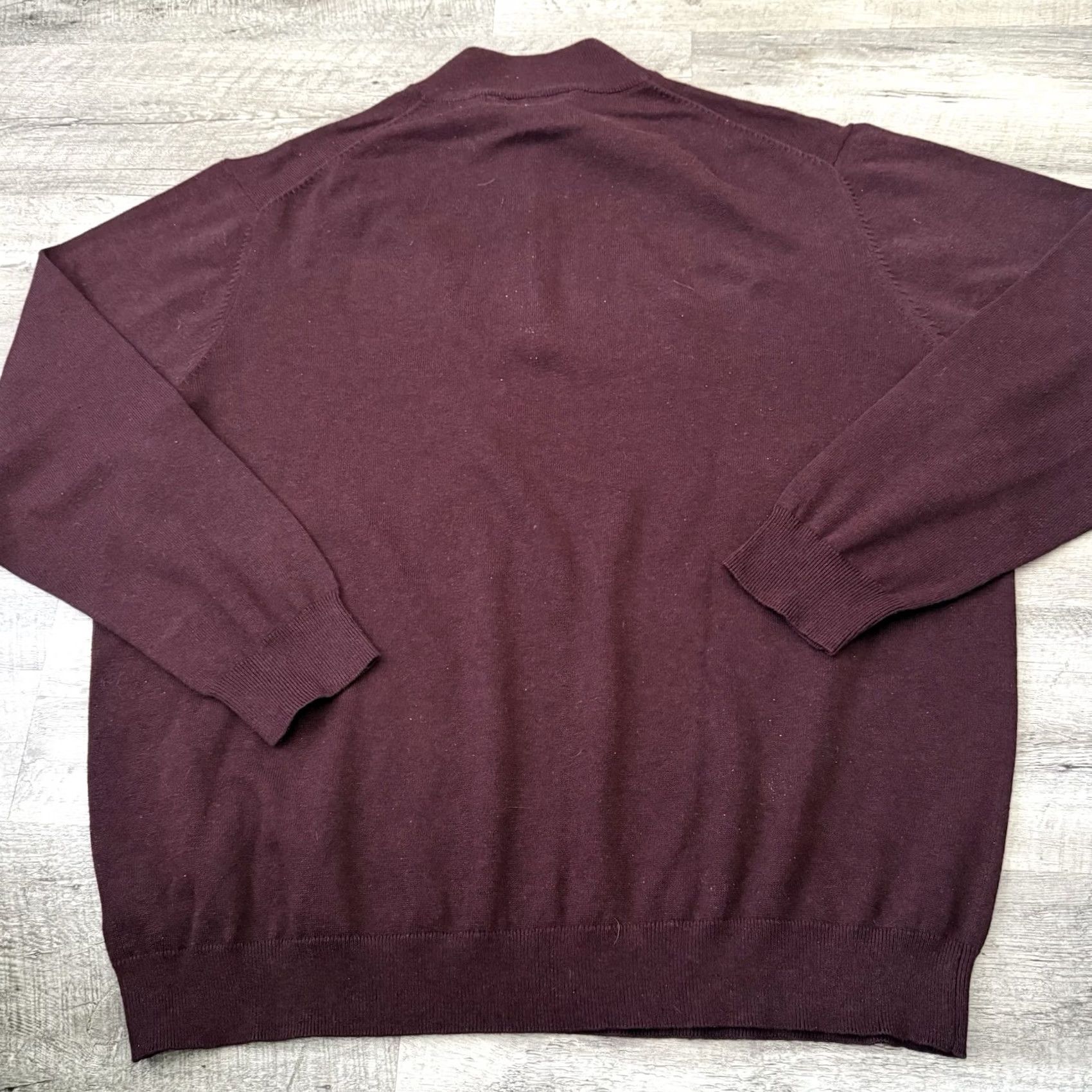 Roundtree & Yorke VINTAGE Roundtree & Yorke 1/4 Zip Sweater Mens 3XT Tall Dark Wine Lightweight Pullover Size US XXL / EU 58 / 5 - 5 Thumbnail