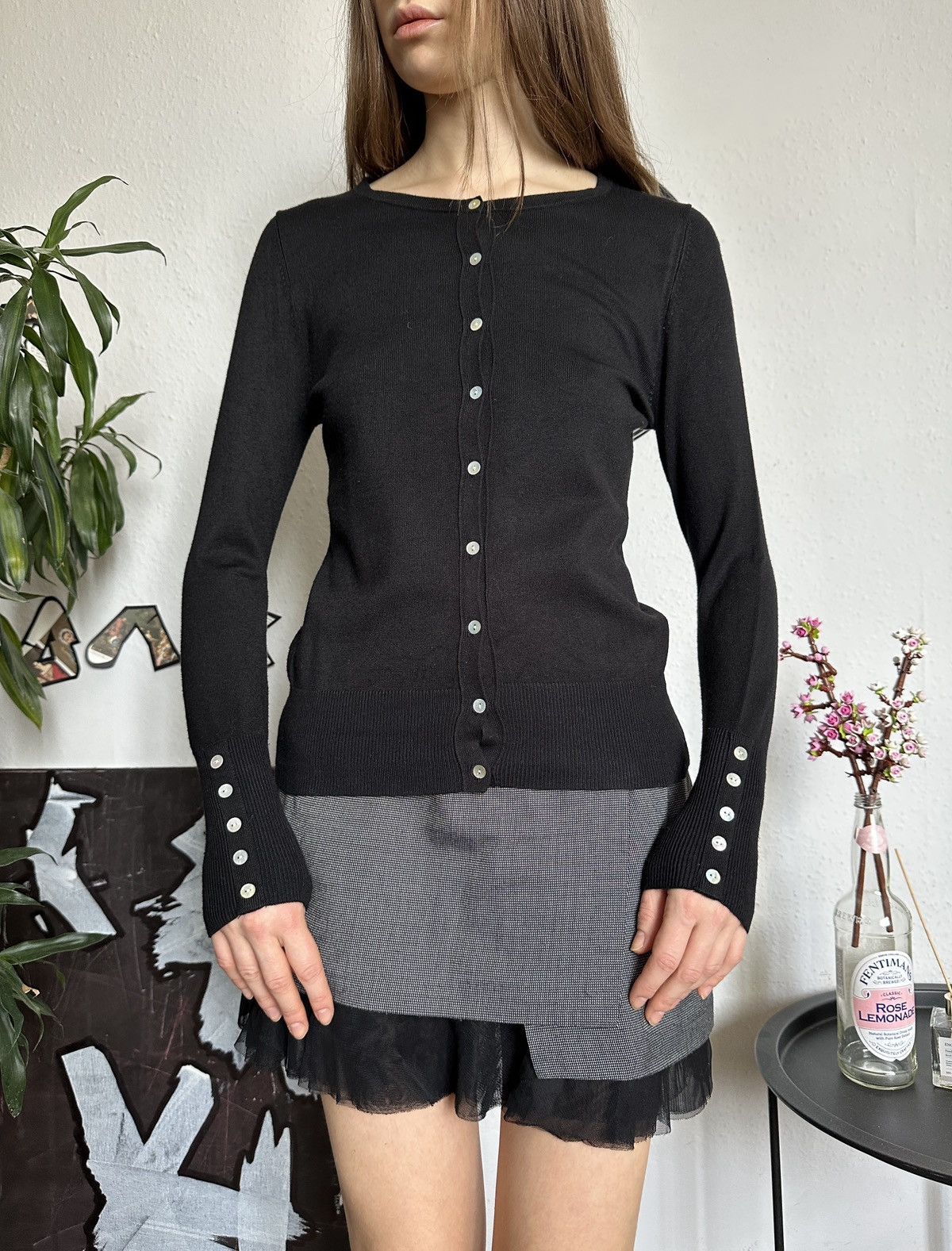 COPENHAGEN STUDIOS × Designer Copenhagen Designer Cute Black Basic Cardigan Size XS / US 0-2 / IT 36-38 - 4 Thumbnail