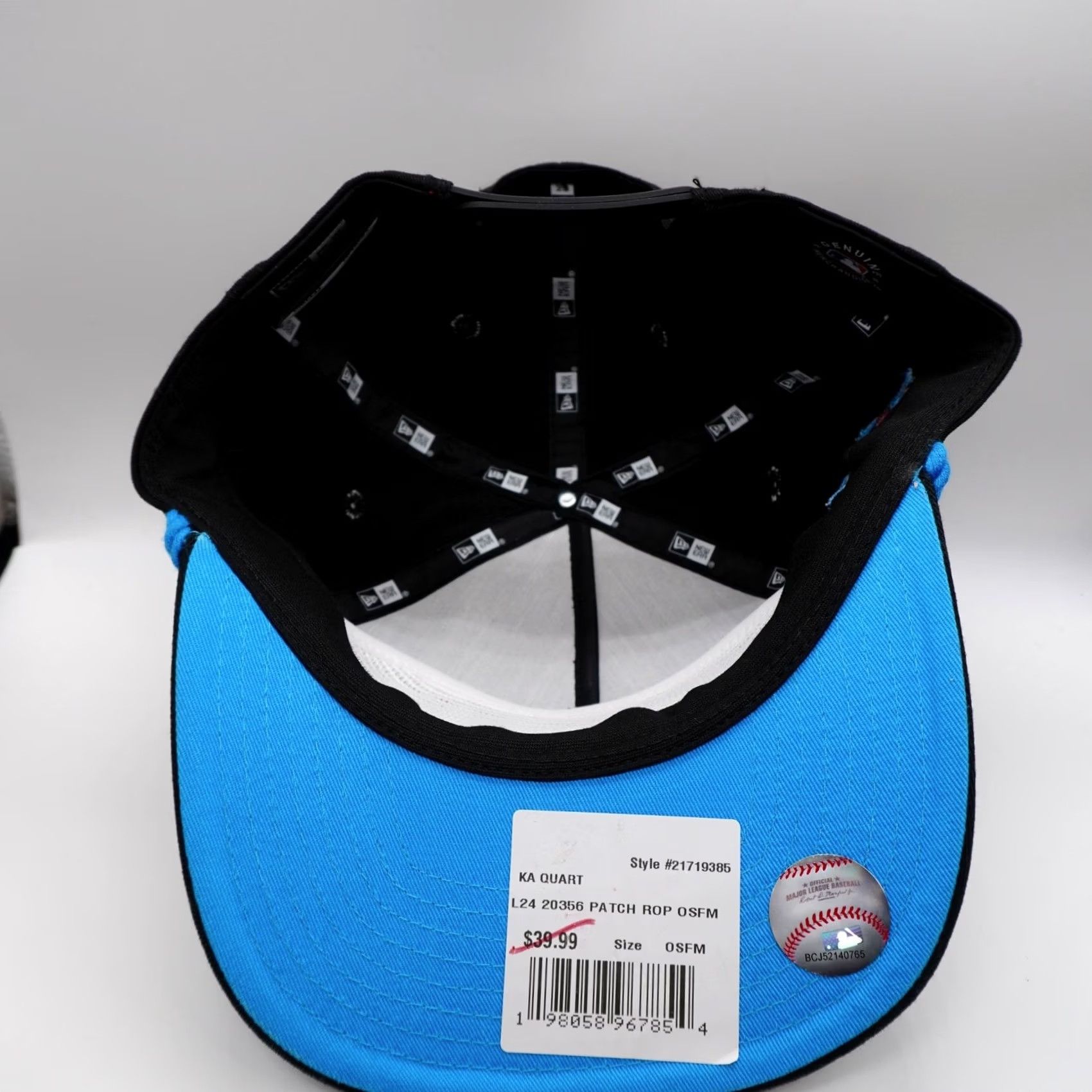 New Era New Era Miami Marlins Golfer Cap Mens OSFM Black Blue Rope Snapback Hat Size ONE SIZE - 4 Thumbnail
