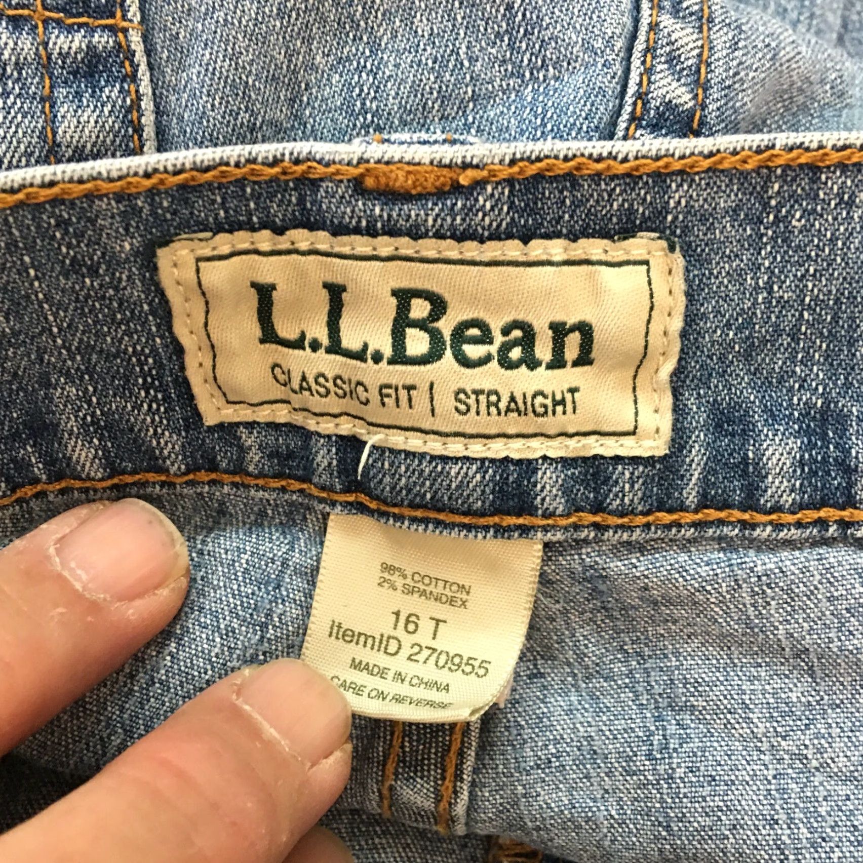 Vintage LL Bean Jeans Womens 16 Tall 36X34 Classic Fit Straight Blue Casual Size 38" / US 16 / IT 52 - 5 Thumbnail
