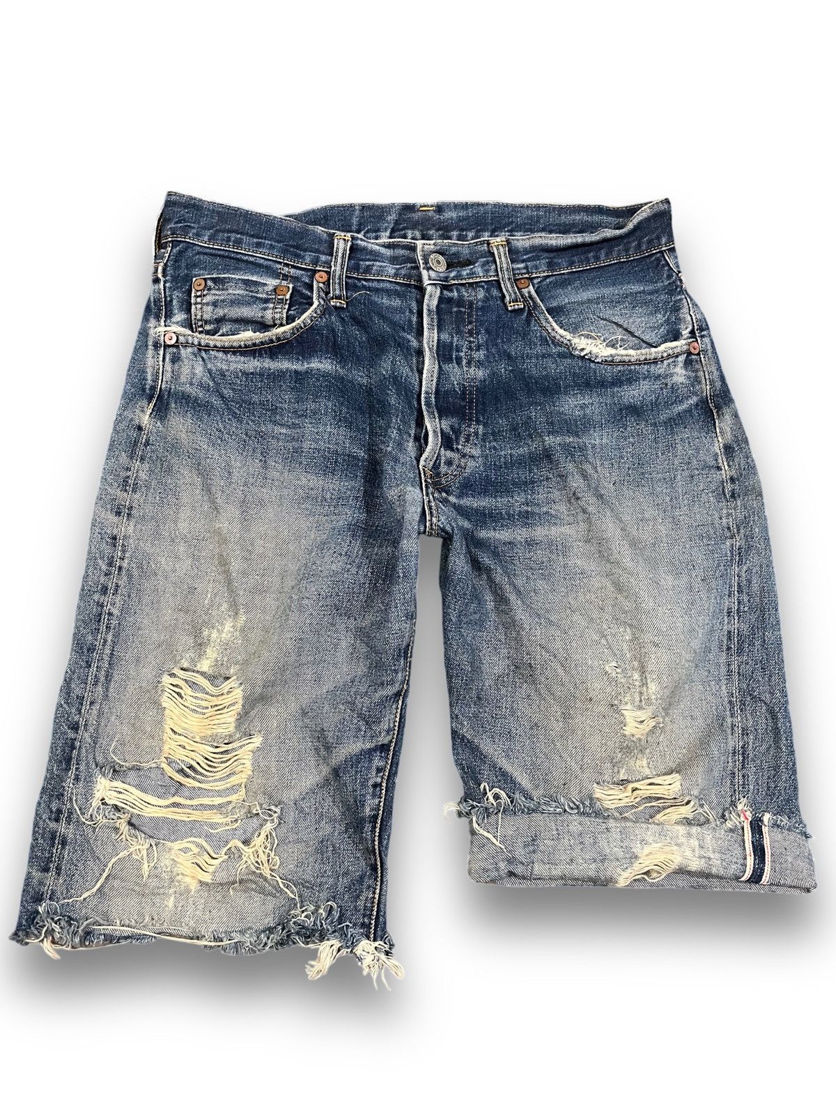 Japanese Brand Vintage Sewing Chop Clinic Selvedge Shorts Denim Size US 33 - 1 Thumbnail