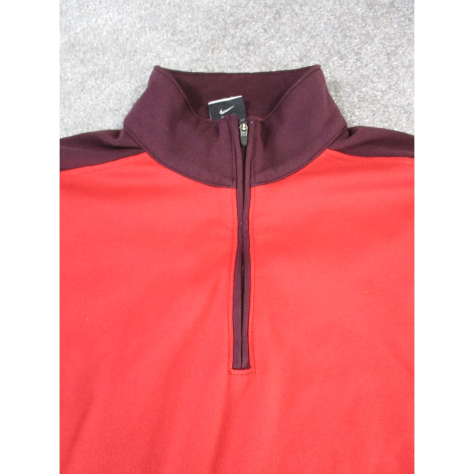 Nike Nike Golf Sweater Mens Medium Red Burgundy Quarter Zip Fleece Size US M / EU 48-50 / 2 - 2 Thumbnail
