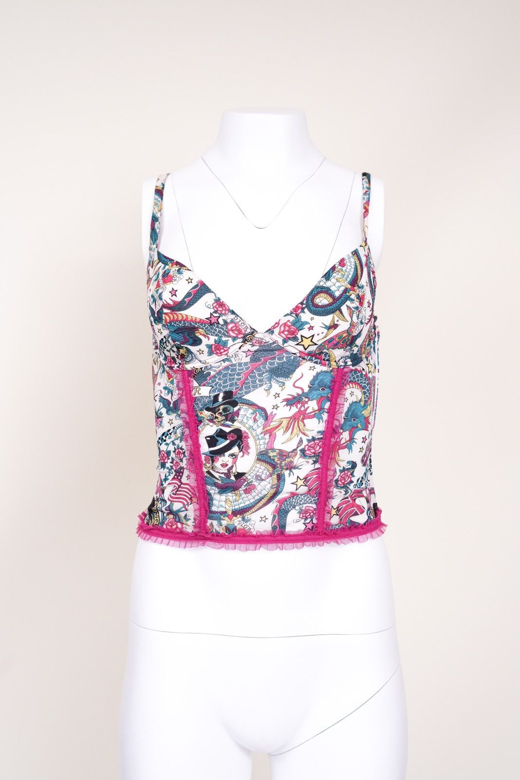 Dior Christian Dior Tattoo Print Ruffle Bustier Top Size XS / US 0-2 / IT 36-38 - 2 Thumbnail