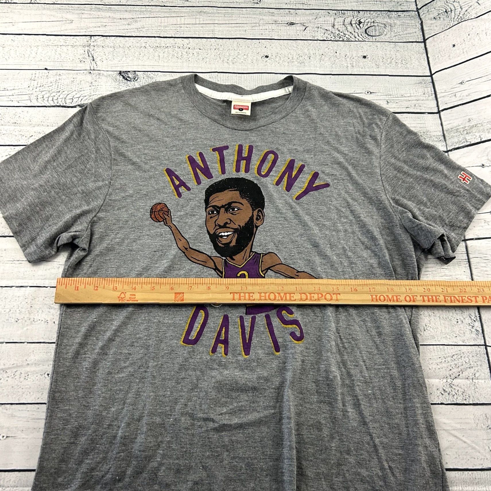 Vintage Homage Anthony Davis Lakers Short Sleeve T Shirt Men's L Gray Size US L / EU 52-54 / 3 - 4 Thumbnail