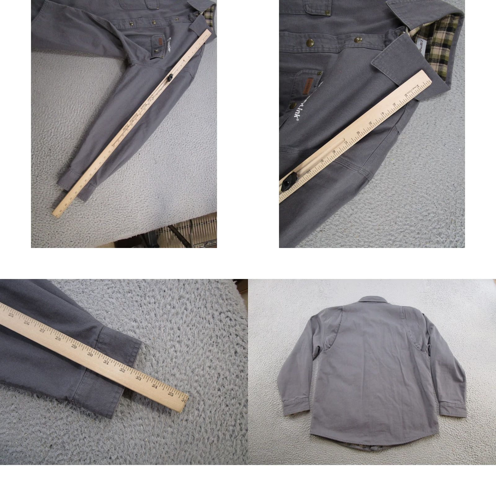 Carhartt Carhartt Jacket Mens M Gray Canvas Shirt Jacket Lined 100590 Workwear 90s Outdoor Pockets Size US M / EU 48-50 / 2 - 8 Thumbnail