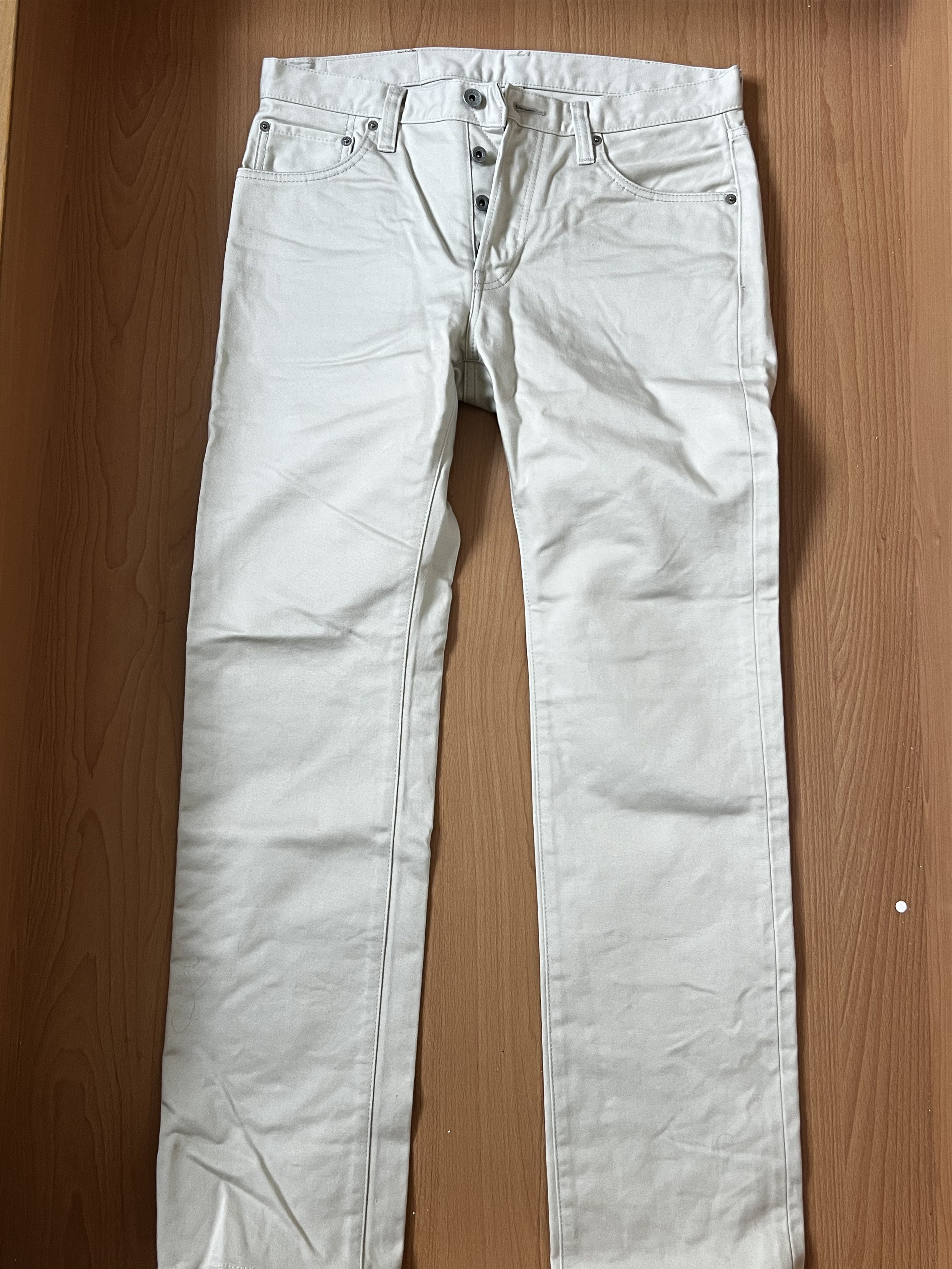 Iron Heart Iron Heart 666S-ST 14oz Slim Straight Pants - Ivory Size US 33 - 1 Thumbnail