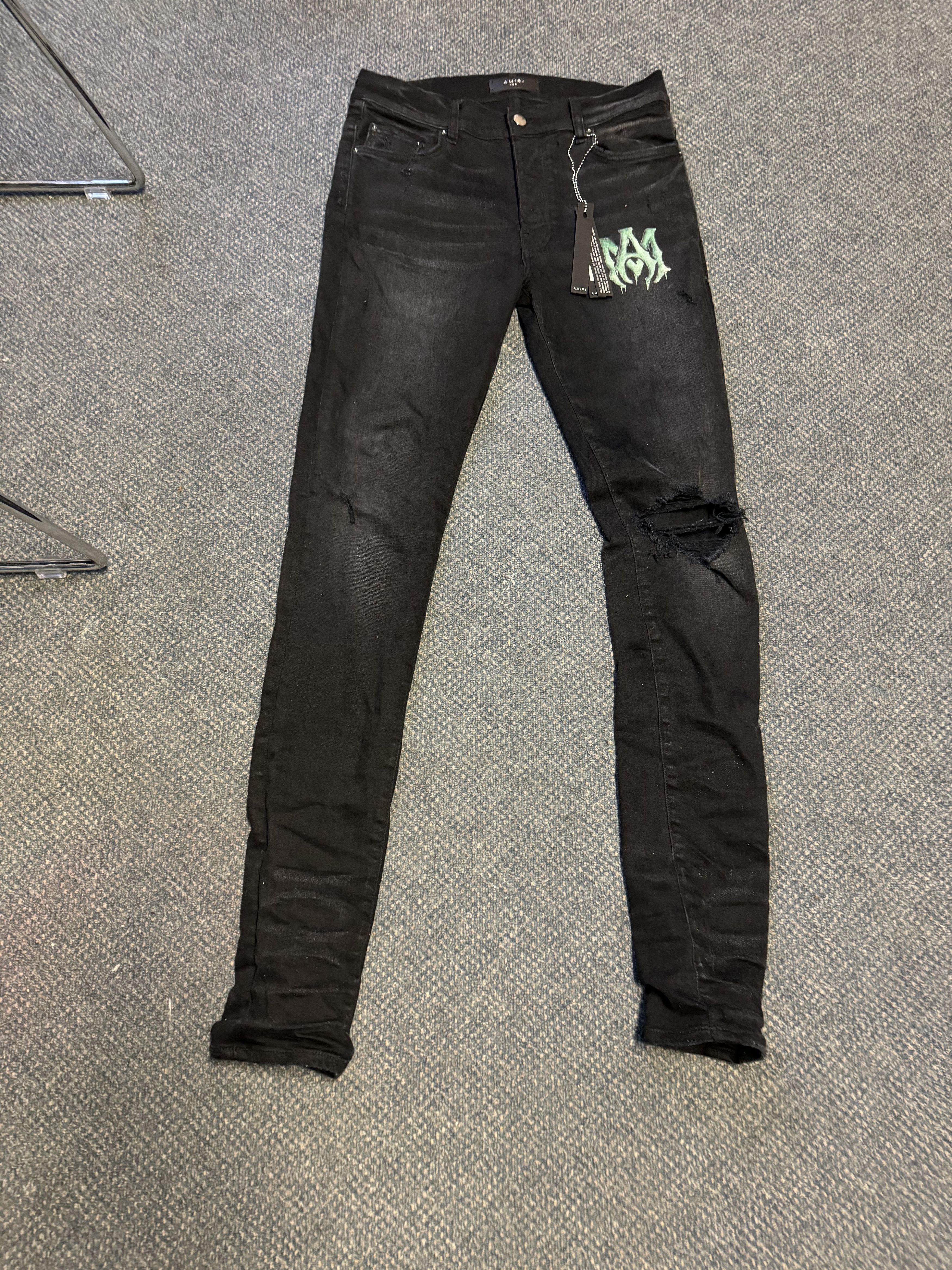 Amiri Amiri Watercolor Logo Jeans Size US 32 / EU 48 - 1 Thumbnail