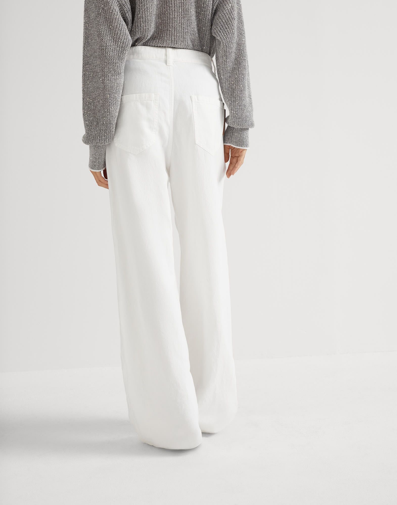 Brunello Cucinelli o1w1db10825 Woman Dyed Pants in Light Beige Size 30" / US 8 / IT 44 - 2 Thumbnail