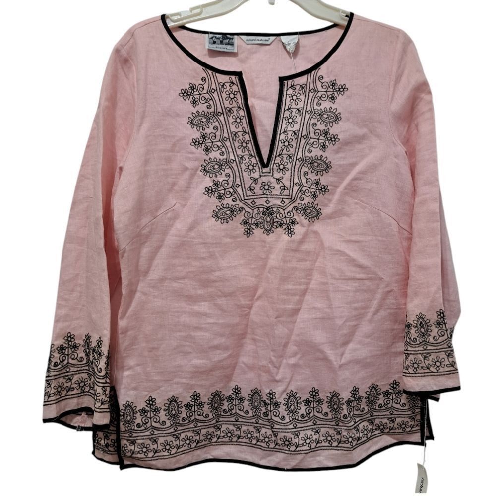 Other Richard Malcolm Irish Linen Embroidered Modest Top Size 10 P Size L / US 10 / IT 46 - 1 Thumbnail